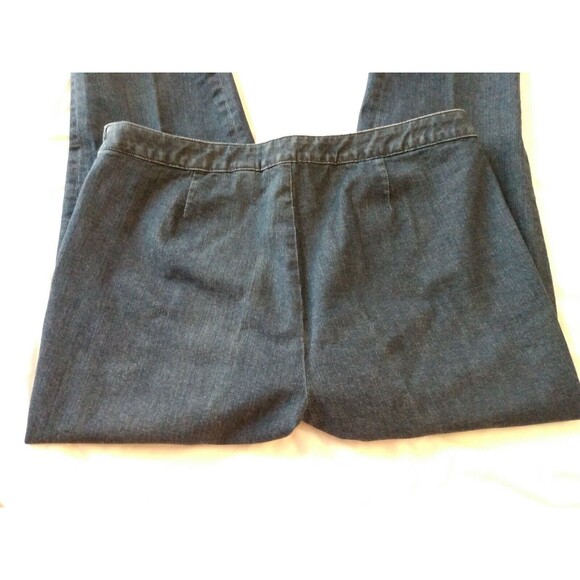 Coldwater Creek Woman Pants Size 10 Blue Denim Capri Flat Front Side Zipper - Picture 4 of 6